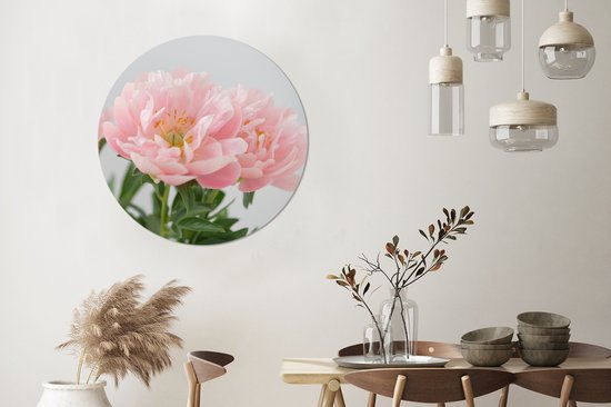 Cercle mural - Cercle mural - Bouquet de pivoines roses - Aluminium - ⌀ 90 cm - Intérieur et Extérieur