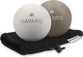 Navaris lacrosse massageballen - 2x triggerpoint massage bal voor rug, benen en nek - Fascia voetroller ballen voor zelfmassage - Set van 2