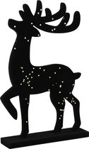 Deco renne noir/or, bois, 20x5x32cm