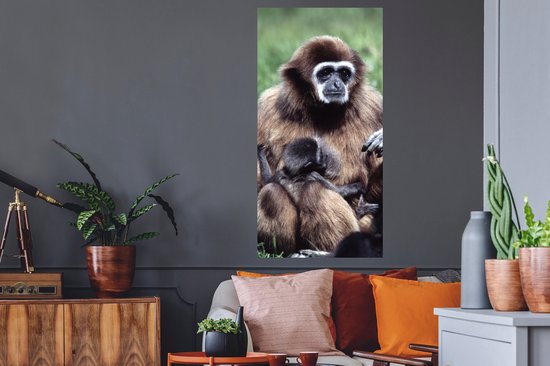 Stickers muraux - Singe - Plantes - Jeune - 60x120 cm - Feuille adhésive