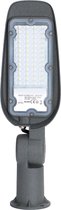 LED Straatlamp - Igan Animo - 30W - Helder/Koud Wit 6500K - Waterdicht IP65 - Mat Grijs - Aluminium