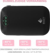 Boasty ®Hand warmer - Zwart oplaadbaar- Powerbank 10000 mah - USB C - powerbank iphone-powerbank samsung- handwarmers herbruikbaar - dubbelzijdige handwarmer in zak of handschoen - 3 standen 42, 50 en 55 °C - kerstcadeau