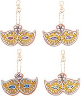 Diamond Painting Sleutelhangers - Set 4 Stuks - Maskers