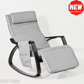 Cortonic Schommelstoel - Ergonomische Ligstoel - Relaxstoel - Relax Fauteuil Stoel - Grijs met Zwart Frame