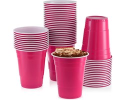 Pink Cups - 50stuk(s) - 475ml - Party Cups - Beerpong - Drankspel - Beerpong Bekers - Plastic Bekers