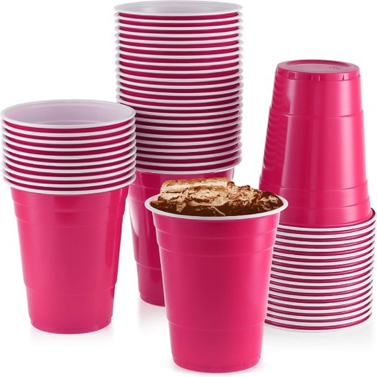 Pink Cups - 50stuk(s) - 475ml - Party Cups - Beerpong - Drankspel -  Beerpong Bekers -... | bol.com
