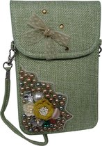 Jessidress® Crossbodytas Kleine Tasje met strass Telefoontas Dames Telefoontasje - Groen