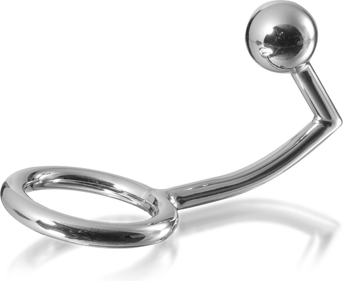 Metal Hard Intruder - Cockring en Buttplug - Metaal - Cockring diam. 45mm - Buttplug Diam. 45mm