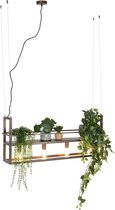 QAZQA cage_rack - Industriele Hanglamp voor boven de eettafel | in eetkamer - 4 lichts - L 100 cm - Roestbruin - Industrieel -  Woonkamer | Slaapkamer | Keuken