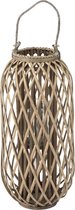 J-Line Lantaarn Willow Hout Grijs Small
