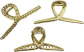 3 stuks - Haarklemmen goud - Fijne haarklemmen - Dames - Premium - Haarclip groot - Goud