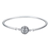 Tracelet - Zilveren Armbanden - Bedelarmband Bol | Bol sluiting met zirkonia | 925 Sterling Zilver - Pandora compatible - 925 Zilver Certificaat - In Leuke Cadeauverpakking - Valen