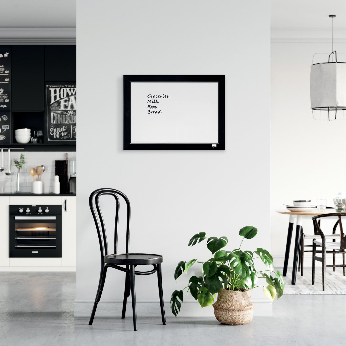 Nobo Magnetisch Whiteboard Met Zwarte Lijst - 58,5 x 43 Cm - Inclusief Montageset, Magneten En Marker thumbnail 5