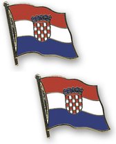 2x stuks pin broche speldje Vlag Kroatië 20 mm - Landen supporters artikelen