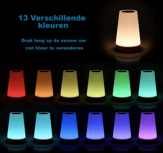 werkgelegenheid site Stam USB Oplaadbaar Nachtlampje Met Afstandsbediening, Wit Warm licht en 13 RGB  kleuren -... | bol.com