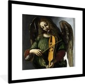 Fotolijst incl. Poster - An angel in green with a vielle - Leonardo da Vinci - 40x40 cm - Posterlijst