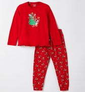 Woody pyjama meisjes - rood - 212-1- CPB-Z/407 - maat 140