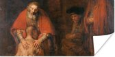 Poster Terugkeer van de verloren zoon - Schilderij van Rembrandt van Rijn - 40x20 cm