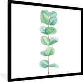 Fotolijst incl. Poster - Waterverf - Eucalyptus - Plant - 40x40 cm - Posterlijst