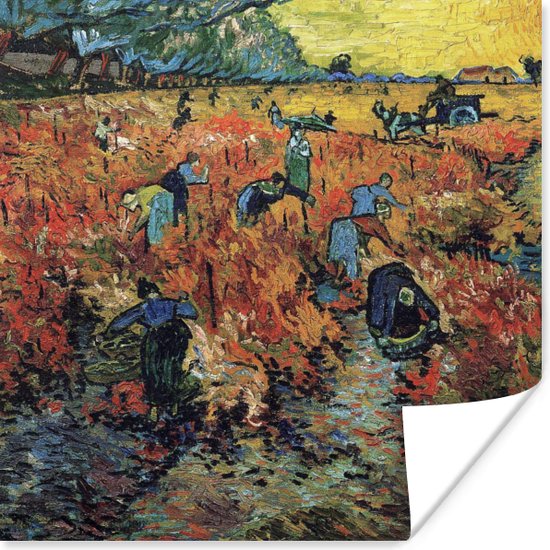 Poster De rode wijngaard - Vincent van Gogh - 30x30 cm
