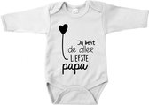 Go Mama® Baby Cadeau - Zwangerschap aankondiging - Baby Pyjama - Rompertjes Baby met Tekst - Babyshower - Jij bent de allerliefste papa - Wit - Maat 62/68 - Lange mouw