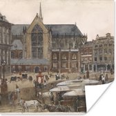 Poster De Dam te Amsterdam - Schilderij van George Hendrik Breitner - 30x30 cm