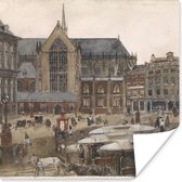 Affiche Place du Dam à Amsterdam - Peinture de George Hendrik Breitner - 30x30 cm