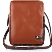 Print Brown - Crossbodytas - PU leer - 18 x 23 cm -  Unisex