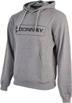 Donnay sweater met capuchon David - groot logo - Sporttrui - Silver-marl- Maat XL