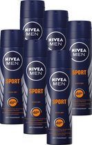 NIVEA MEN Sport - 6 x 150 ml - Pack économique - Spray déodorant