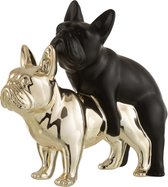 J-Line Bulldog Koppel Keramiek Zwart/Goud Large