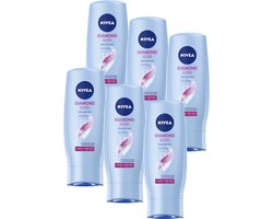 NIVEA Diamond Gloss Haar Conditioner - Met rozenolie - Voor normaal tot dof haar - Voordeelverpakking 6 x 200 ml