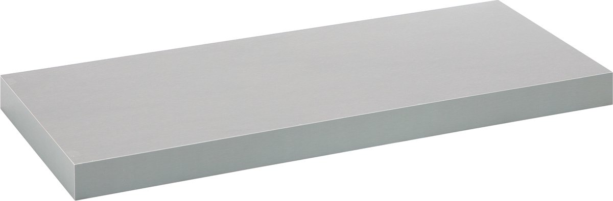 Zwevende wandplank - wandtablet 60x23.5x3.8cm Aluminiumkleur