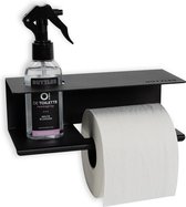 Buttler Roomspray met toiletrolhouder - Brute Bloesem - Zwart - Cadeau - Giftset - Geur spray - Houder - Toilet - Verfrisser