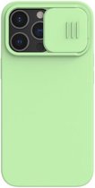 Apple iPhone 13 Pro Hoesje Mag Siliconen met Camera Slider Groen