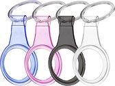 iParadise 4-Pack Apple Airtag-sleutelhanger - Siliconen AirTag hanger - AirTag Hoesje - Blauw/Roze/Zwart/Wit