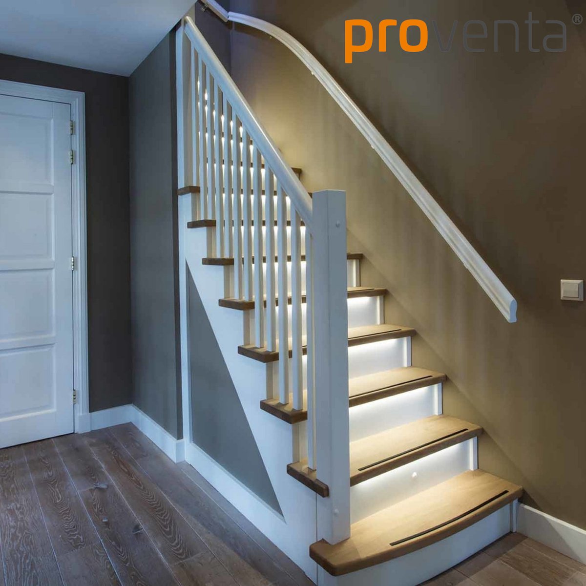 Kit Éclairage LED Pour Escalier 15 Marches - Blanc Neutre 4000K, Variateur, Installation Plug & Play