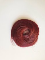 Haarstuk kort elastiek Messy Bun crunchie knot Donker Rood elegant stijl