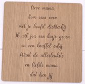 Spreukbord Hout Eiken Tekstbord 30 x 30 cm Wandbord Wanddecoratie Lieve Mama Cadeau Woonkamer Spreukborden Muur Decoratie Tekst Wandborden