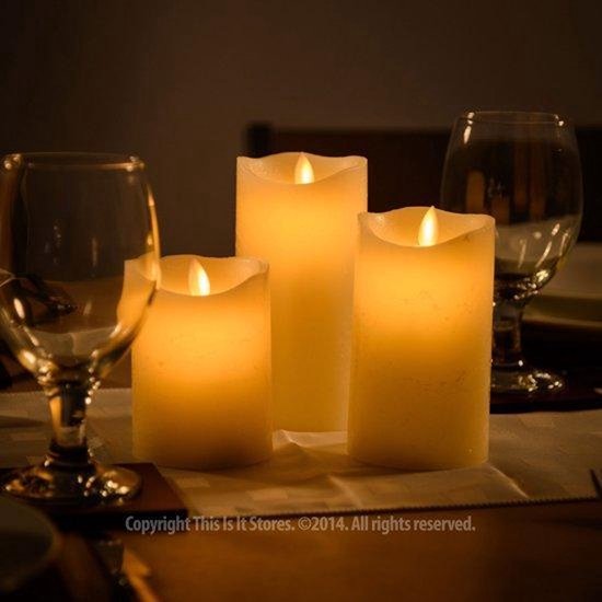 REALISTIC FLAME - LED-kaarsen - 3 stuks - bewegende vlam -  afstandsbediening - timer | bol.com
