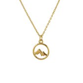 Jewelryz | Ketting Bergketen | 24K goldplated 925 zilver | Halsketting Dames Sterling Zilver | 50 cm