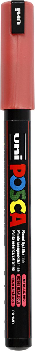 Krijtstift – Fineliner – Universele Marker – M15 Metallic Rood – Uni Posca Marker – PC-1MR – 0,7mm – 1 stuk