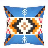 Kussenhoes Lima Arrow | Aztec | Blauw | Sierkussenhoes | 45 x 45 cm | Exclusief binnenkussen