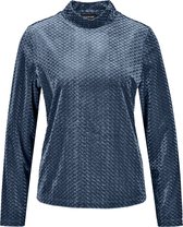 TAIFUN Dames Longsleeve met fluweelachtige structuur Obsidian-36