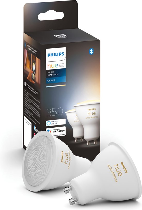 fabriek Heel etnisch Philips HUE White Ambiance LED-Spot GU10 2 Stuks | bol.com