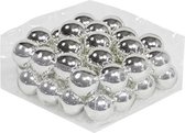 Oneiro's luxe kerstballen Zilver GLANS - SET VAN 36 - ø4 cm - kerstbal - luxe verpakking – kerstcollectie – kerstdecoratie – kerstboomhanger – kerstversiering