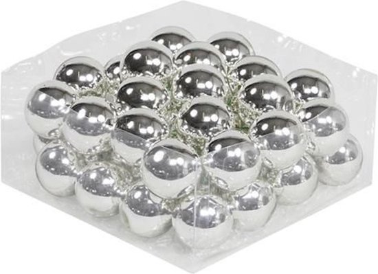 Boules de Noël de luxe Oneiro Argent GLOSS - SET DE 36 - ø4 cm - Boule