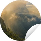 Tuincirkel Zonneschijn en wolken boven Thaise jungle - 60x60 cm - Ronde Tuinposter - Buiten