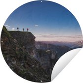 Tuincirkel Zonsopgang bij het Nationaal Park Hohe Tauern in Oostenrijk - 150x150 cm - Ronde Tuinposter - Buiten