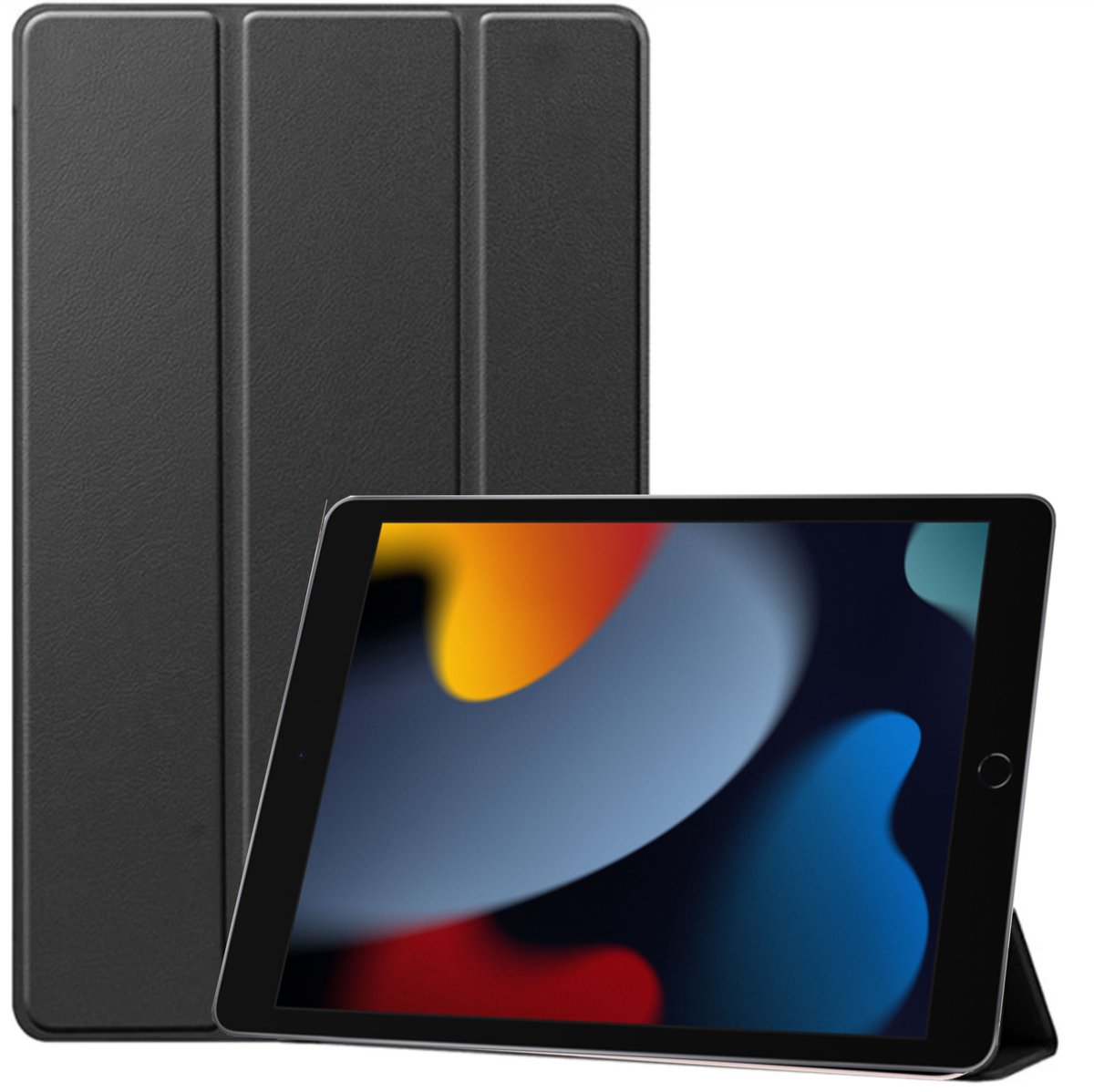 Tablet Hoes geschikt voor iPad 2021 / 2020 / 2019 10.2 - Siliconen Cover Case - Zwart